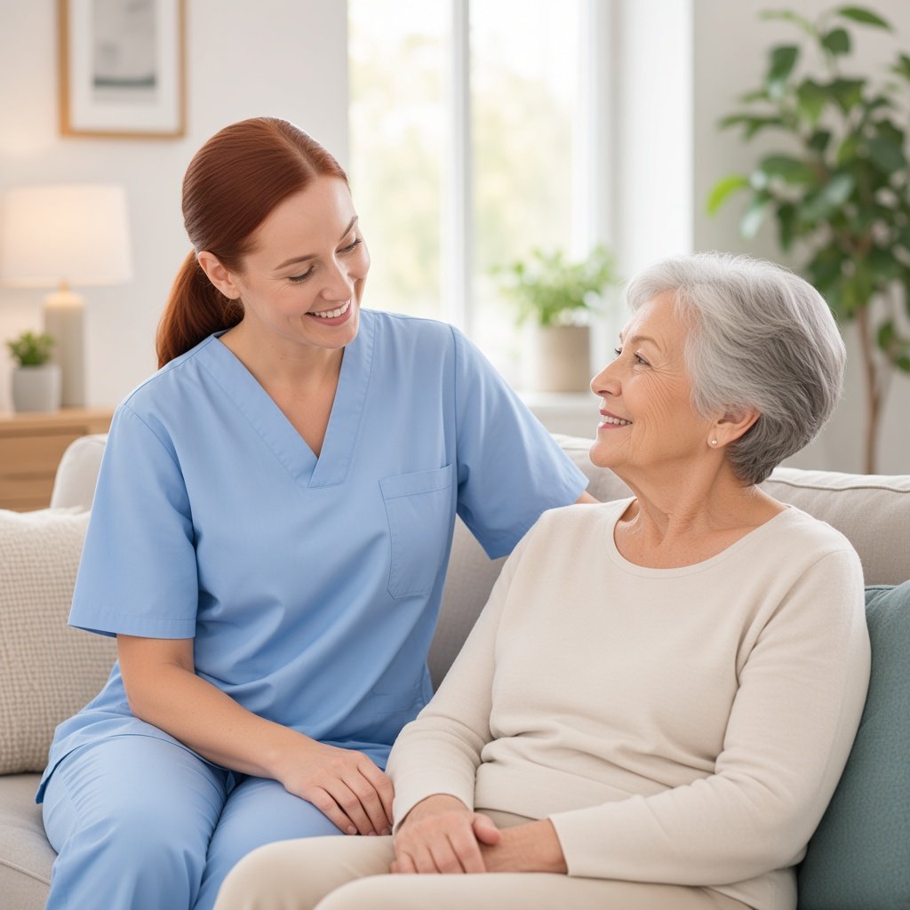 Caregiver with patient